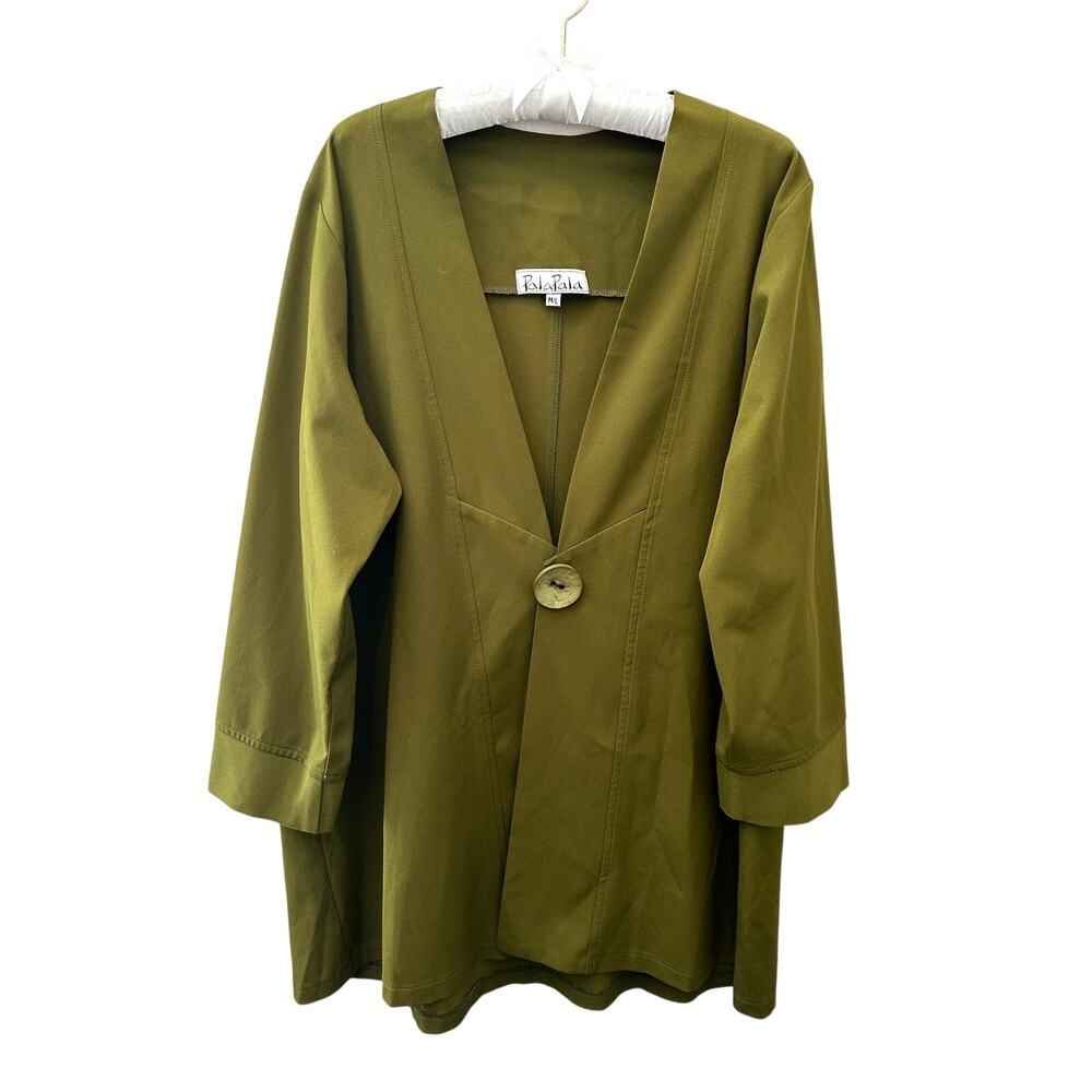 PALAPALA Olive Green Blazer Jacket Minimalist Relaxed Fit Lagenlook M/L